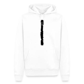 Elder Futhark Rune Isa - lettre I - Sweat à capuche Premium bio Homme - blanc - Devant - Nico (187cm)