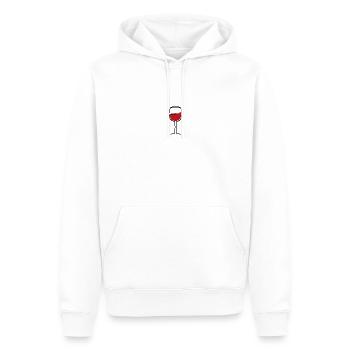 Verre de vin rouge - Sweat à capuche Premium bio Homme - blanc - Devant - Nico (187cm)