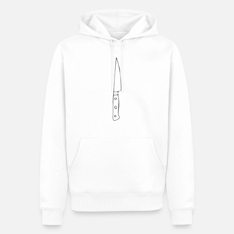 Messer - Männer Premium Bio Hoodie - Weiß
