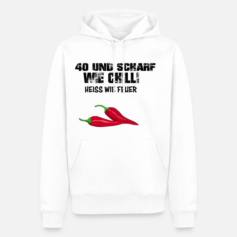 40 Geburtstag - Männer Premium Bio Hoodie - Weiß