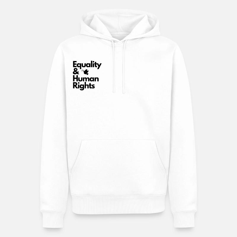Equality & Human Rights Design - Männer Premium Bio Hoodie - Weiß