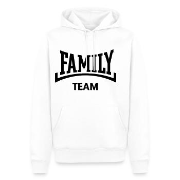 Family Team (Familie / Konkav / Black) - Männer Premium Bio Hoodie - Weiß - Vorne - Nico (187cm)