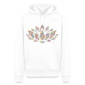LOTUS FLOWER YOGA MÉDITATION BOUDDHA T-SHIRT - Sweat à capuche Premium bio Homme - blanc - Devant - Nico (187cm)
