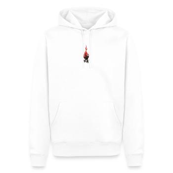 flammen - Männer Premium Bio Hoodie - Weiß - Vorne - Nico (187cm)