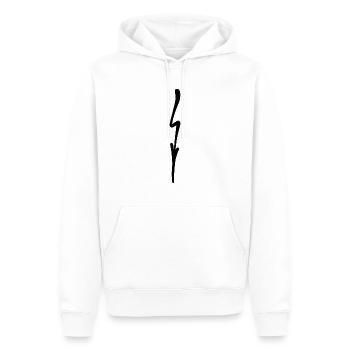 Pfleilblitz - Männer Premium Bio Hoodie - Weiß - Vorne - Nico (187cm)