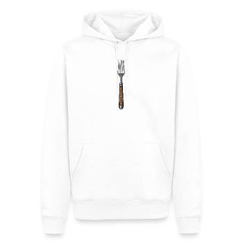 Art de fourchette avec poignée en bois - Sweat à capuche Premium bio Homme - blanc - Devant - Nico (187cm)