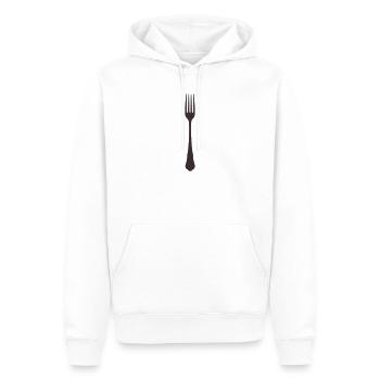 Gabel Silhouette - Männer Premium Bio Hoodie - Weiß - Vorne - Nico (187cm)