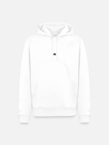 Sleeping sloth in breast pocket - Men’s Premium Organic Hoodie - white