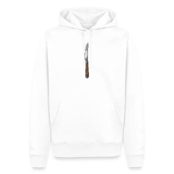 Messer - Männer Premium Bio Hoodie - Weiß - Vorne - Nico (187cm)