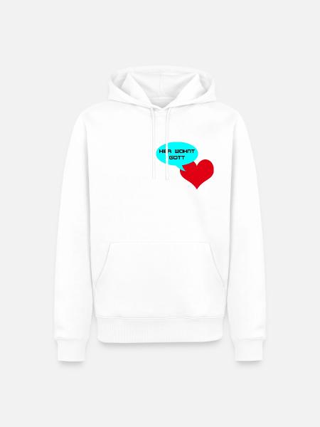 Hier Wohnt Gott - Männer Premium Bio Hoodie - Weiß
