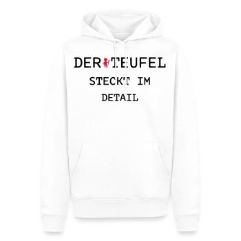 LE DIABLE EST EN DÉTAIL - Vieux dicton - Sweat à capuche Premium bio Homme - blanc - Devant - Nico (187cm)