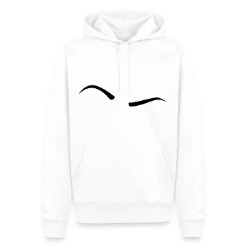 Erhöhte Augenbraue - Schwarz - Männer Premium Bio Hoodie - Weiß - Vorne - Nico (187cm)
