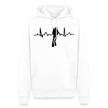 Taucher-Herzkurve - Männer Premium Bio Hoodie - Weiß - Vorne - Nico (187cm)