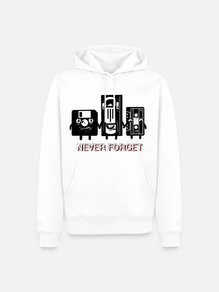 VERGESSEN SIE NIE CASETTE DISKETTE LUSTIG - Männer Premium Bio Hoodie - Weiß