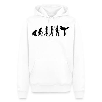 KARATE Evolution Kampfsport Kickboxen Bruce Lee - Männer Premium Bio Hoodie - Weiß - Vorne - Nico (187cm)