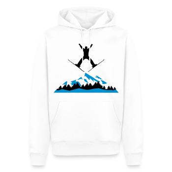 Ski, Skifahrer und Berge - Männer Premium Bio Hoodie - Weiß - Vorne - Nico (187cm)