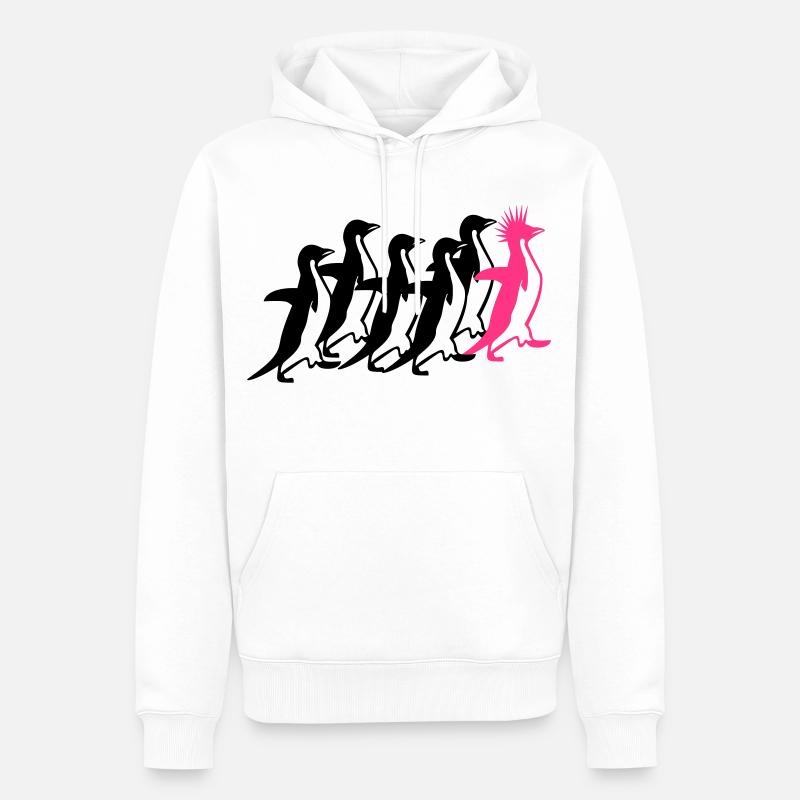 Pinguine Rudel - Männer Premium Bio Hoodie - Weiß
