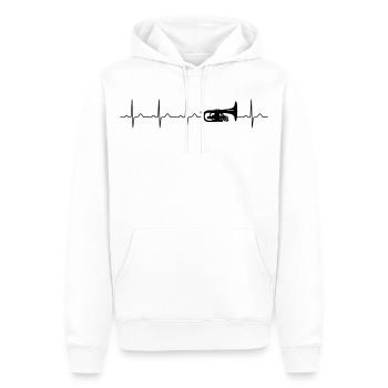 Mellophon Herzschlag Blasinstrument Spielmannszug - Männer Premium Bio Hoodie - Weiß - Vorne - Nico (187cm)