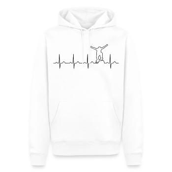 pulsation de la patineuse - mon coeur bat - Sweat à capuche Premium bio Homme - blanc - Devant - Nico (187cm)