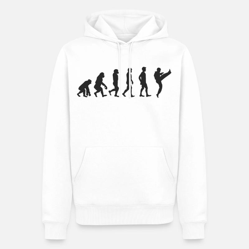 Evolution Karate - Sweat à capuche Premium bio Homme - blanc