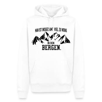zu wenig in den Bergen - Männer Premium Bio Hoodie - Weiß - Vorne - Nico (187cm)
