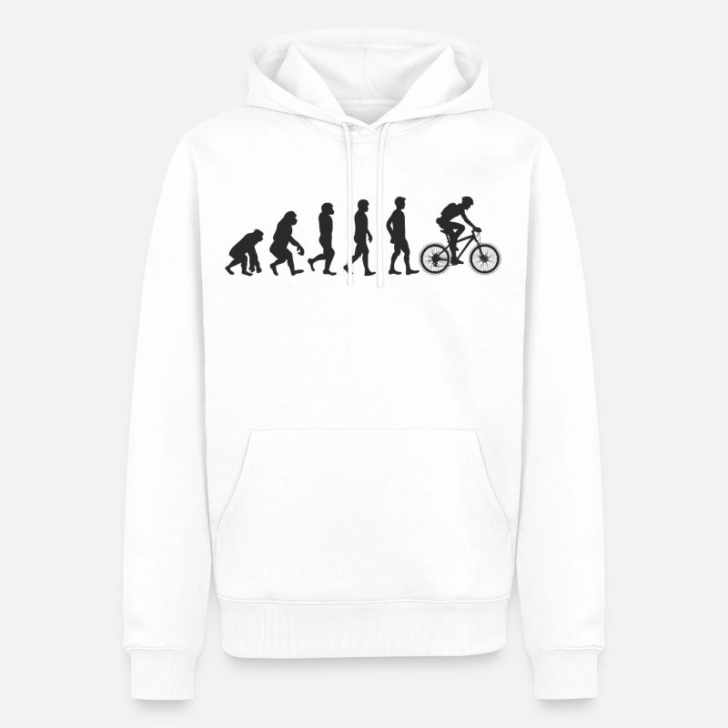 Evolution Bicycle - Männer Premium Bio Hoodie - Weiß