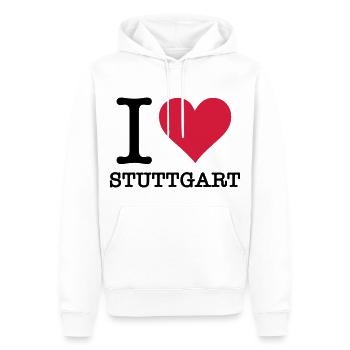 Je aime Stuttgart - Sweat à capuche Premium bio Homme - blanc - Devant - Nico (187cm)