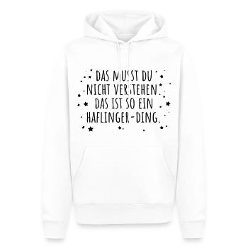 Haflinger-Ding - Männer Premium Bio Hoodie - Weiß - Vorne - Nico (187cm)