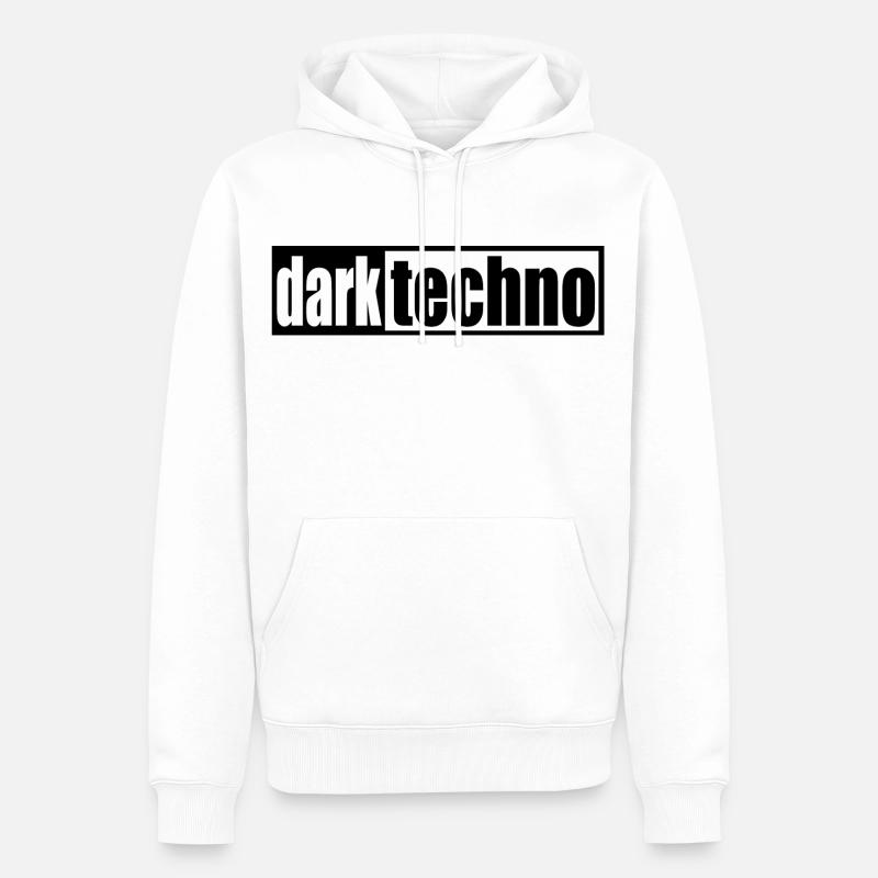 Techno - techno music - dark techno - Schriftzug - Männer Premium Bio Hoodie - Weiß