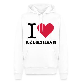 Ich liebe Kopenhagen - Männer Premium Bio Hoodie - Weiß - Vorne - Nico (187cm)