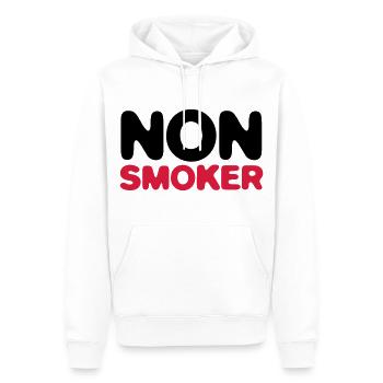 Ich bin Nichtraucher! - Männer Premium Bio Hoodie - Weiß - Vorne - Nico (187cm)