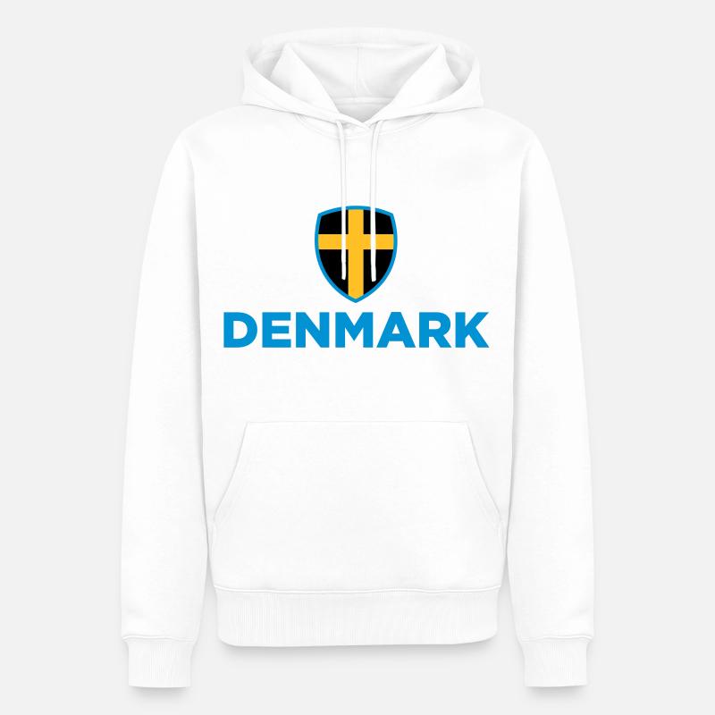 Drapeau national du Danemark - Sweat à capuche Premium bio Homme - blanc