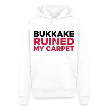 Bukkake a ruiné mon tapis! - Sweat à capuche Premium bio Homme - blanc - Devant - Nico (187cm)
