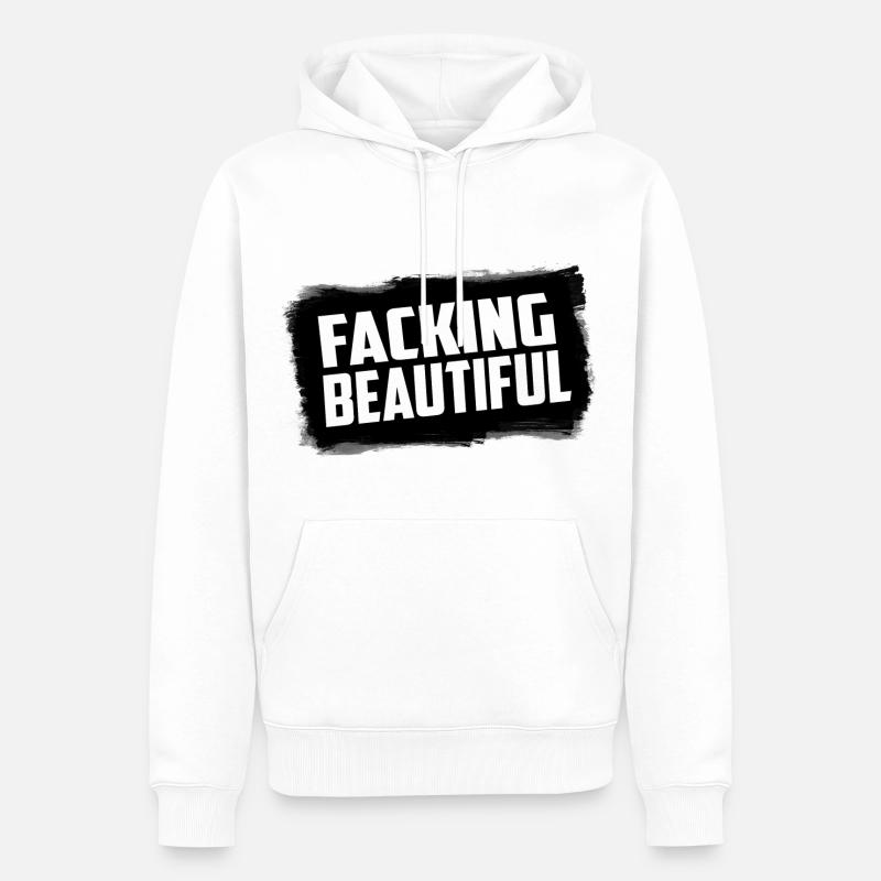 Facking Belle - Sweat à capuche Premium bio Homme - blanc