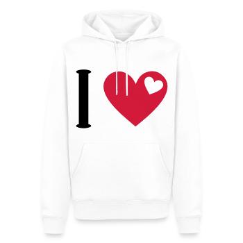 J'aime mon bébé Girlfriend Boyfriend Chat Chien - Sweat à capuche Premium bio Homme - blanc - Devant - Nico (187cm)