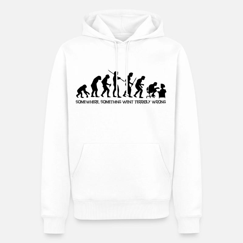 Die Evolution des Menschen - Männer Premium Bio Hoodie - Weiß