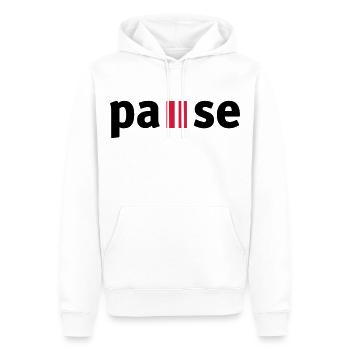 Pause - Männer Premium Bio Hoodie - Weiß - Vorne - Nico (187cm)