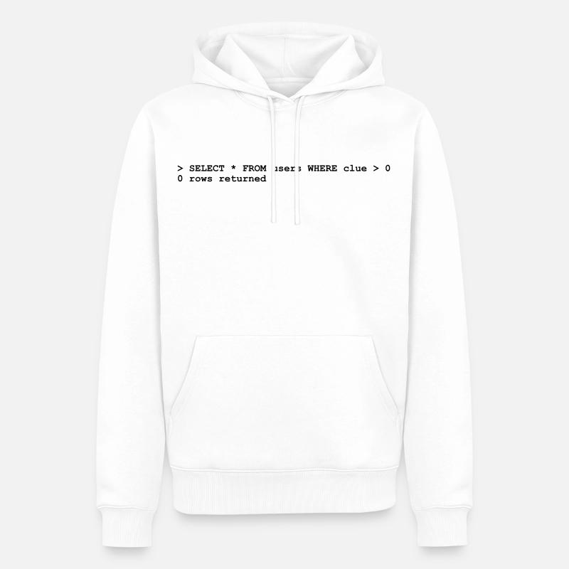Coder No Clue (1c, NEU) - Sweat à capuche Premium bio Homme - blanc