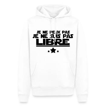 je ne suis pas libre - Sweat à capuche Premium bio Homme - blanc - Devant - Nico (187cm)