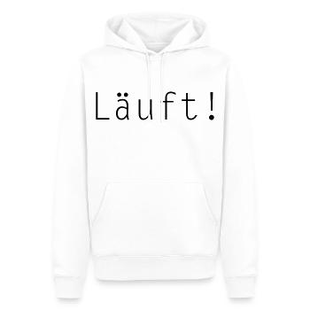Läuft! Positives denken - Männer Premium Bio Hoodie - Weiß - Vorne - Nico (187cm)