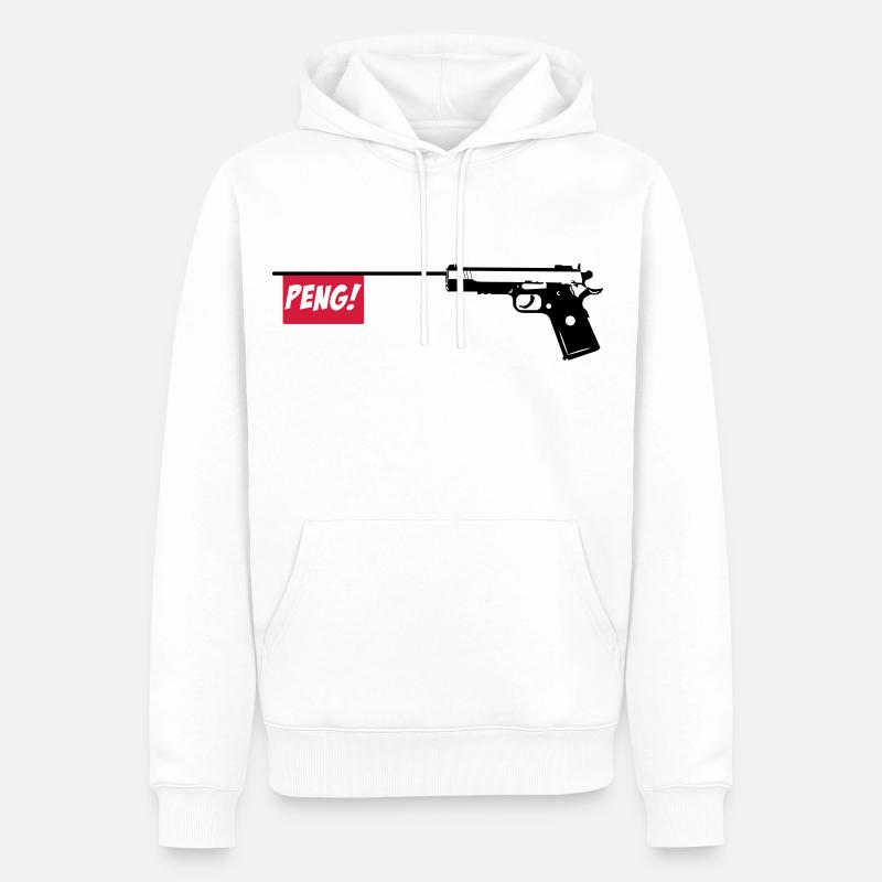 Pistole PENG 2c - Männer Premium Bio Hoodie - Weiß