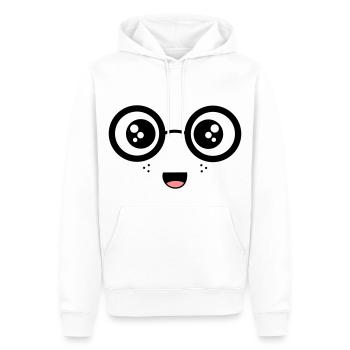 Visage nerdy - Sweat à capuche Premium bio Homme - blanc - Devant - Nico (187cm)