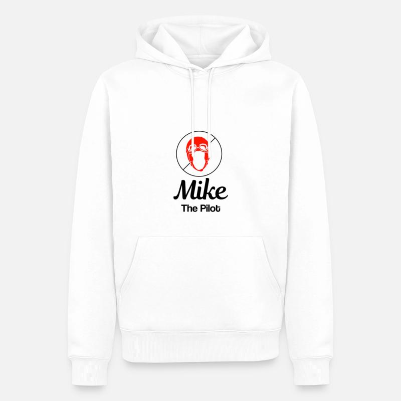 Pilot - Männer Premium Bio Hoodie - Weiß