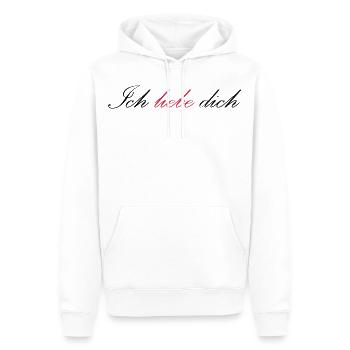 Ich liebe dich - Männer Premium Bio Hoodie - Weiß - Vorne - Nico (187cm)