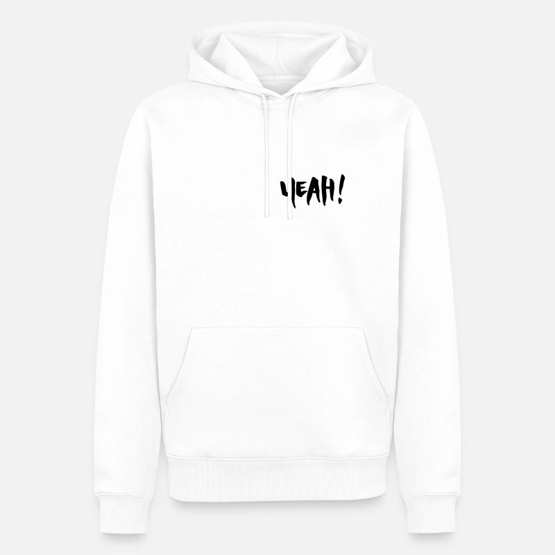 YEAH - Männer Premium Bio Hoodie - Weiß
