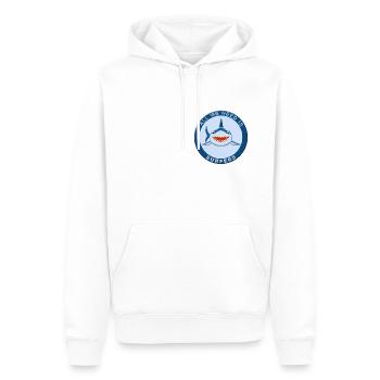 Requin surf - Sweat à capuche Premium bio Homme - blanc - Devant - Nico (187cm)