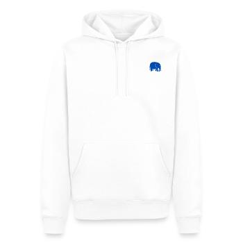 Elephant bleu - bleu éléphant - Sweat à capuche Premium bio Homme - blanc - Devant - Nico (187cm)