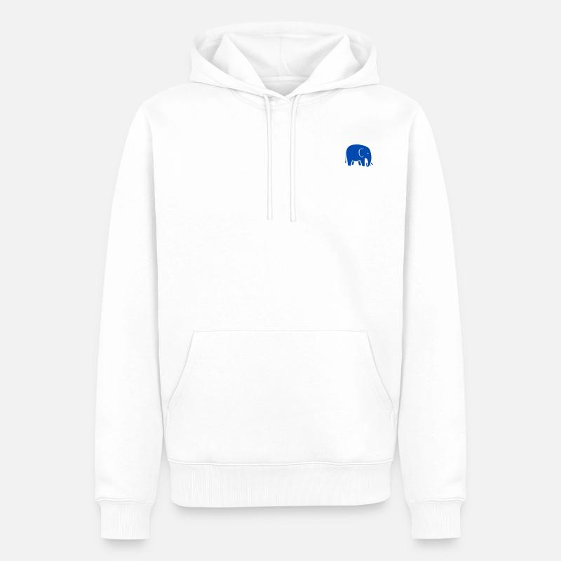 Elephant bleu - bleu éléphant - Sweat à capuche Premium bio Homme - blanc