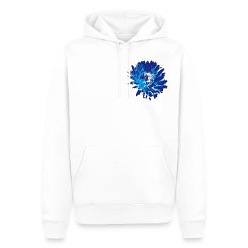 Dahlia - flowering - Men’s Premium Organic Hoodie - white - Front - Nico (187cm)