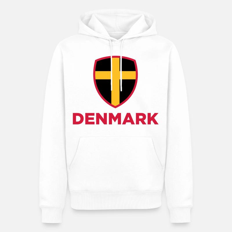 Drapeau national du Danemark - Sweat à capuche Premium bio Homme - blanc